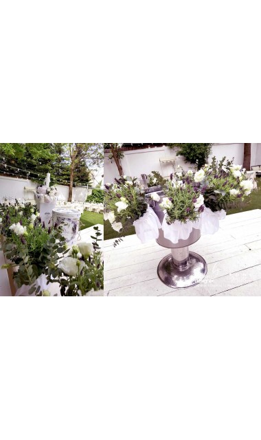 Lumanare de botez cu flori naturale si lavanda Indigo Girl 11